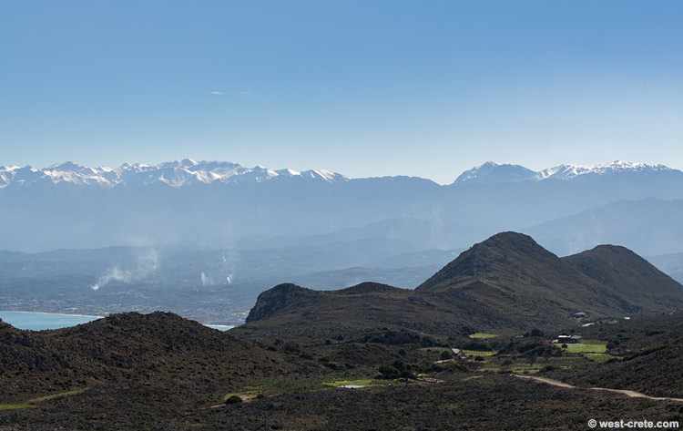 The White Mountains seen from Rodopou -  click on the image to enlarge