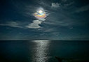 Moon and clouds in Frangokastello