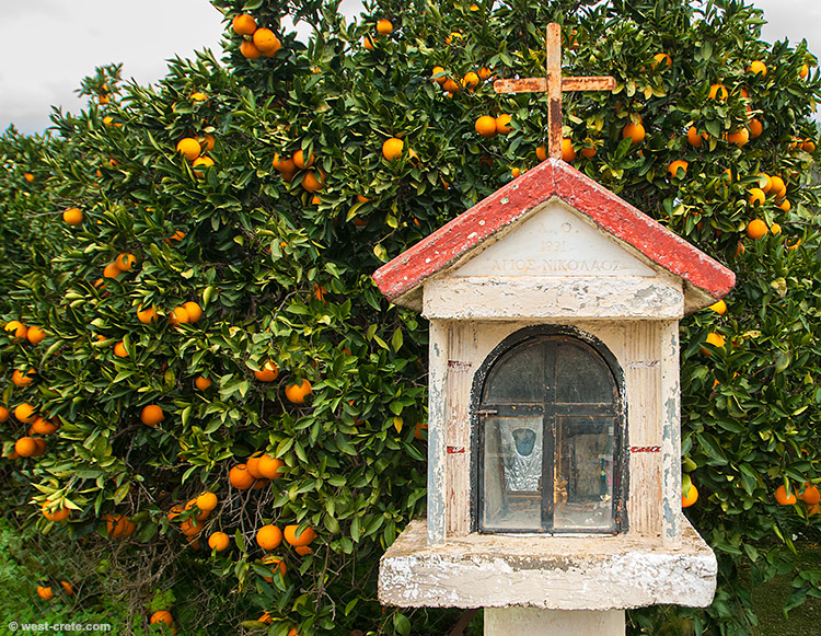 A roadside shrine by an orange grove - click on the image to enlarge A roadside shrine by an orange grove
- click on the image to enlarge