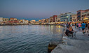 Chania harbour in the evening