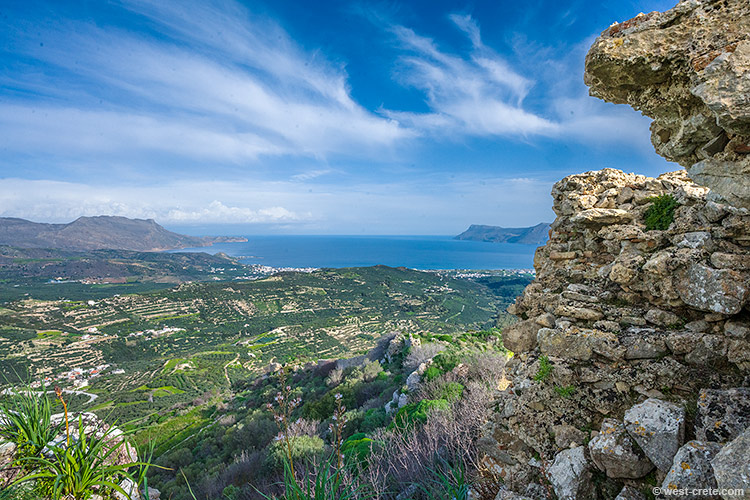 View from the acropolis of Polyrinia - click on the image to enlarge View from the acropolis of Polyrinia - click on the image to enlarge