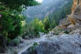Early morning sun reaches the valley floor in the gorge of Agia Irini