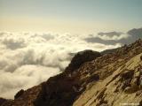 Above the clouds on the way down fom the mountains