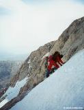 Climbing the north side of Agia Pnevma. Apokoronas is visible in the background.