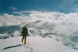 On the summit of Spathi with Agia Pnevma in the centre back