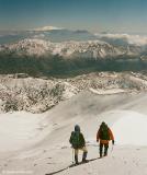 View from the summit of Fanari . You can see the plateau of Askifou below. The range of Psiloritis is in the background