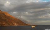 Daskalogiannis ferryboat arriving in Loutro in late afternoon