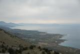 Frangokastello viewed from above (from the main road that descends to Hora Sfakion, with a telephoto lens). You can see all the way to the Paximadia islands and beyond in South central Crete