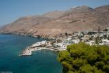 The village of Hora Sfakion, administrative capital of the region of Sfakia. The photo is taken from the hill with the ruined fort that dominates the village and the harbour