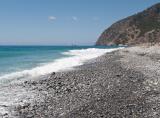 On the pebble beach of Agia Roumeli (near the mouth of the river) looking towards the West