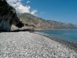 On the pebble beach of Agia Roumeli (near the mouth of the river) looking towards the East
