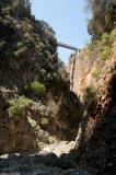 The bridge of Aradena seen from the bottom of the Aradena gorge
